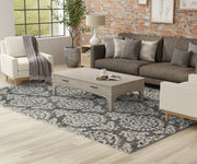 Belfort Traditional Floral & Botanical, Gray/Ivory/Black