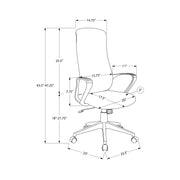 Office Chair With Adjustable Height, Armrests, Swivel - Black