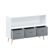 Bookcase With Collapsible Drawers, Book Display Organizer