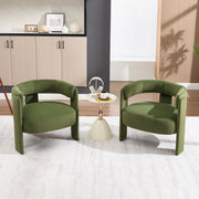 Accent Chair for Living Room, Velvet Comfy Single Sofa Chair Mid-Century Modern Armchair Wooden Legs for Bedroom Office Reading