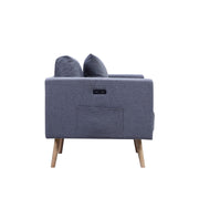 Easton - Fabric Living Room Set With USB Charging Ports Pockets And Pillows (Set of 2)