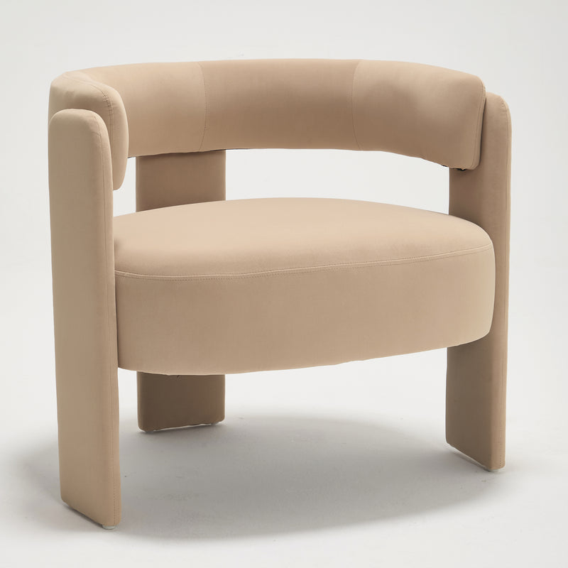 Accent Chair for Living Room, Velvet Comfy Single Sofa Chair Mid-Century Modern Armchair Wooden Legs for Bedroom Office Reading