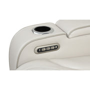 Fortuner Power Reclining 2Pc Living Room Set in Beige Faux Leather with LED Lights, Massage Function, Bluetooth Speakers and Wireless Charging