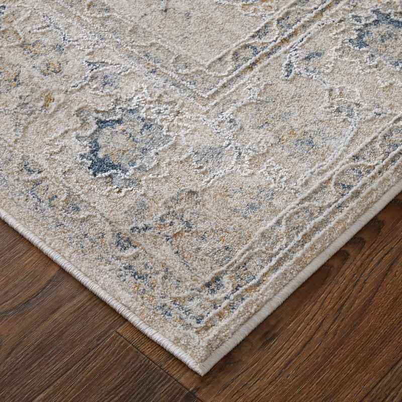 Pasha Transitional Floral & Botanical, Ivory/Taupe/Blue