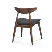 Mid-Century Modern 5-Piece Dining Set with Rubberwood Frame, Ergonomic Chairs in Walnut and Charcoal Finish