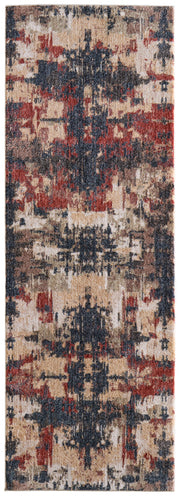 Pearson Modern Abstract, Blue/Red/Tan
