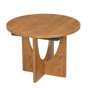 TOPMAX Modern 5-Piece Extendable Round Dining Table Set with 16.2inch Removable Leaf for Small Places, Walnut(old sku:SP000062)
