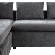 Modern L Shaped Sectional Sofa With Upholstery And Wooden Storage