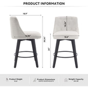 Swivel Bar Stools & Button Tufted Back (Set of 2)