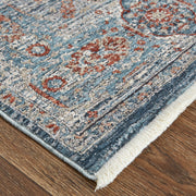 Marquette Transitional Medallion, Gray/Blue/Red