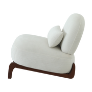 Cute Accent Chair with Solid Wood Legs, Living Room Chair with Soft Fabric Cushion, Cozy Bedroom Chair, Comfy Armless Reading Chair for Apartment, Waiting Room, Balcony (White)