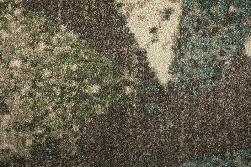 Eden Modern Color Block, Ivory/Blue/Green