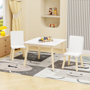 Kids Table And 2 Chairs Set, 3 Piece Toddler Activity Play - White
