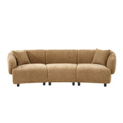 98.5 ' Curved Designed Contemporary 3-Seater Sofa in Mocha: Plush Seating, Streamlined Design, and Durable Frame – Ideal for Stylish Living Spaces