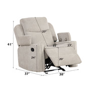 Galya - 3 Piece Living Room Set Sofa Loveseat Chair - Light Gray