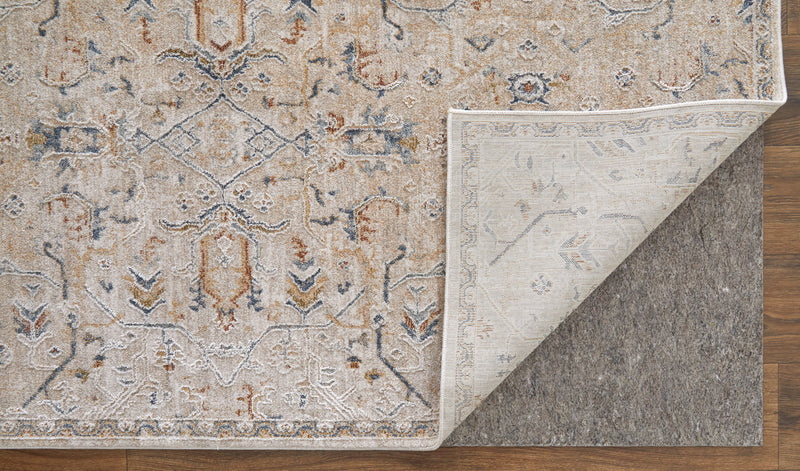 Pasha Transitional Distressed, Taupe/Ivory/Blue