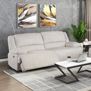 Modern Power Reclining Sofa Set 2pc Comfort Sofa Loveseat Charging Port Vanilla Beige Microfiber Upholstery Living Room Furniture