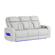 JULIAN SILVER 2PC LOVESEAT WITH PHR, LED & SPEAKER AND SOFA