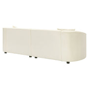 Curved Contemporary Sofa in Off-White: Plush Seating, Streamlined Design, and Durable Frame – Ideal for Stylish Living Spaces