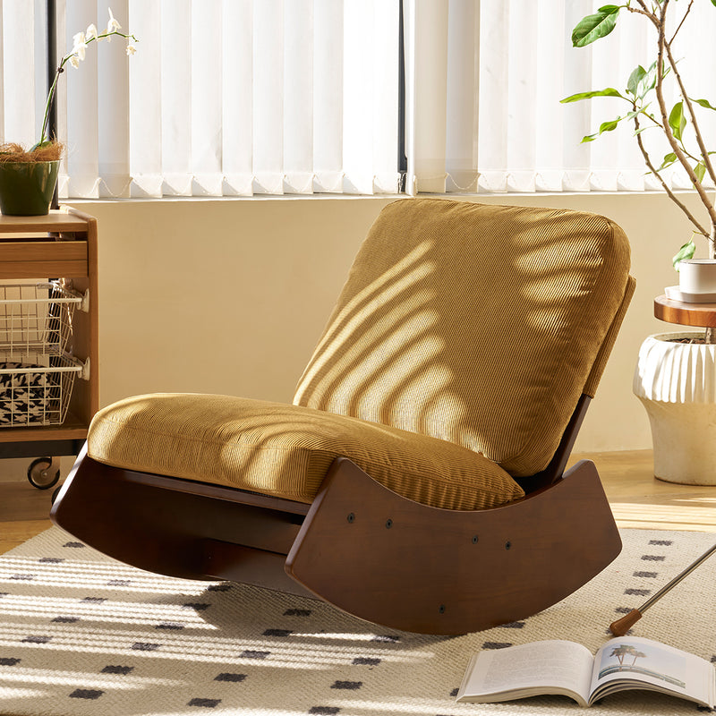 Comfortable Glider Rocking Chair, High-Quality Upholstery Glider Chair, Solid Wood Frame, Perfect for Multiple Settings Accent Reading Chair for Bedroom,Living Room