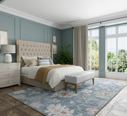 Dartmouth Transitional Abstract, Blue/Ivory/Pink