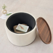 Nesting Ottomans, Round Coffee Table & Bench With Tray (Set of 2)
