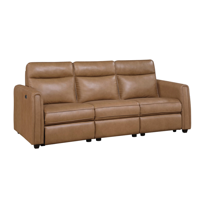 Modern Brown Power Recliner Sofa Set 3pc Sofa Loveseat Chair USB Ports Zero Wall Reclining Design Faux Leather Upholstery Furniture