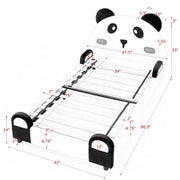 Twin Size Cute Panda Shaped Kids Bed - White / Black