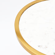 Round Marble Top Side Table Gold Metal Frame End Table