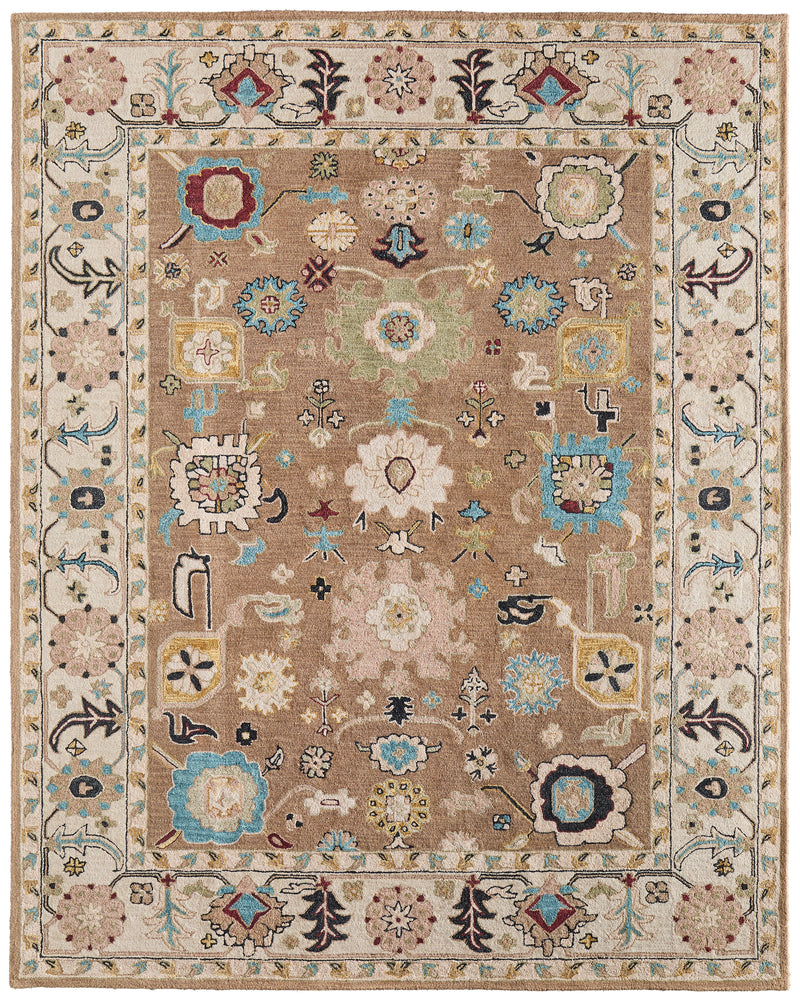 Springfield Traditional Floral & Botanical, Tan/Ivory/Blue