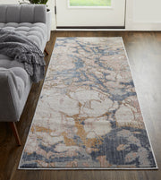 Laina Transitional Abstract, Tan/Blue
