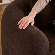 Compression Sponge L-Shape Sectional Sofa with Curved Chaise, Brown Modular Chenille Couch No Assembly Required, 30D High-Density for Living Room Bedroom Apartment Lounge.