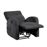Reclining Sofa Set 3pc Dark Gray Sofa Loveseat Chair with Side Pockets Plush Foam Comfort Modern Wall-Hugger Design Living Room Furniture