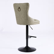 A&A Furniture,Aged and Retro PU Swivel Barstools Adjusatble Seat Height from 26-33 Inch, Modern Bar Stools with Backs Comfortable Tufted for Home Pub and Kitchen Island (Olive Green,Set of 2)
