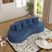 Modern Curved Sectional 3 Seat Minimalist Elegant Half Moon Sofa Compressed Modular Sectional Sofa for Living Room, Office, Apartment