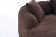 Compression Sponge L-Shape Sectional Sofa with Curved Chaise, Brown Modular Chenille Couch No Assembly Required, 30D High-Density for Living Room Bedroom Apartment Lounge.