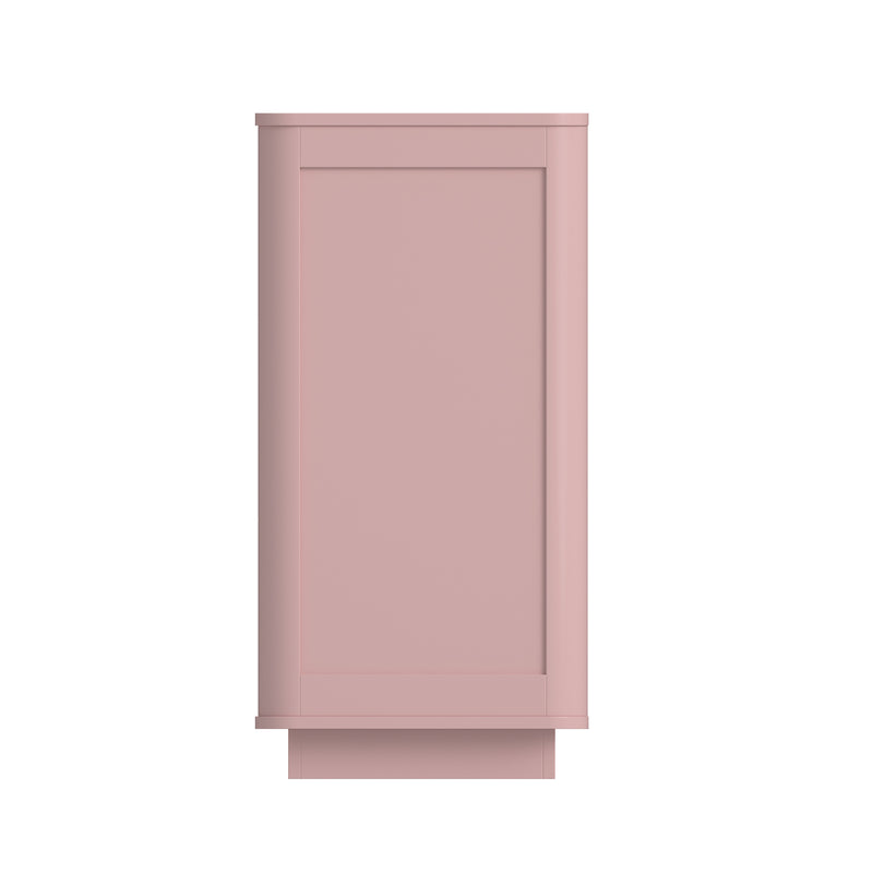 6 Drawer Dresser for Bedroom, 46.5' Wide Modern Large Chest of Drawers with Handle Free & Ripple Design,Wooden Clothes Storage Organizer for Closet, Nursery, Living Room, Apartment,Pink