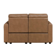 Modern Brown Power Recliner Sofa Set 3pc Sofa Loveseat Chair USB Ports Zero Wall Reclining Design Faux Leather Upholstery Furniture