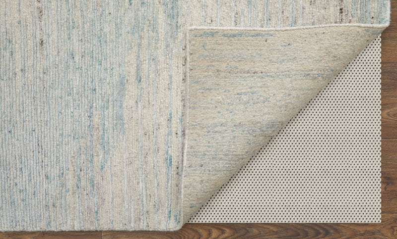 Brighton Modern Abstract, Blue/Ivory/Silver