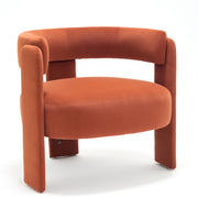 Accent Chair for Living Room, Velvet Comfy Single Sofa Chair Mid-Century Modern Armchair Wooden Legs for Bedroom Office Reading
