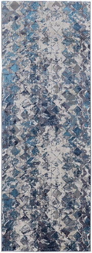 Indio Modern Diamond, Blue/Ivory/Gray