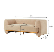 Flow 79 in. Modern Upholstered Velvet Sofa Elegant Curved Couch with Comfortable Seating for Living Room,Nomad