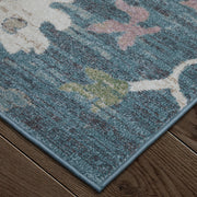 Dartmouth Transitional Abstract, Blue/Ivory/Pink