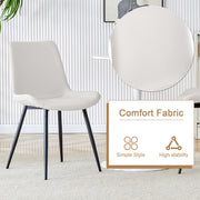 Table and chair set.42 inch modern minimalist brown wood grain round dining table set.Paired with 6 White Artificial PU Chairs With Curved Widened Cushion Design.Suitable for dining rooms,office,etc.