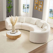 Classic Curved Tight Back Sofa, Upholstered Comfy Couch for Living Room Apartment, 4 Pillows