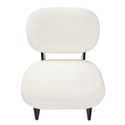 Modern Curved Hollow Base Rocking Accent Chair, Soft Textured Chenille Upholstered Armless Rocker Lounge Chair, Unique Sculptural Rocking Chair for Living Room Bedroom Nursery