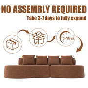 Modern Curved Sectional 3 Seat Minimalist Elegant Half Moon Sofa Compressed Modular Sectional Sofa for Living Room, Office, Apartment