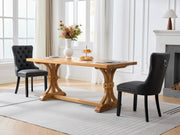 Dining Room Chairs Set of 2,Vintage Sheepskin Texture PU Leather,High Back with Button Tufted & Nailhead Trim,Wood Frame,S-Spring & Resilient Sponge Cushion,Ideal for Kitchen,Charcoal Black,SW1101BK