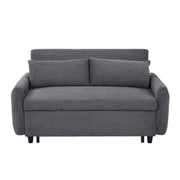 Pull-Out 2 Seat Modern Sleeper Sofa With 2 Throw Pillows And USB Ports