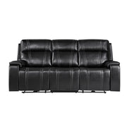 GARY BLACK LEATHER 3 PIECE POWER CONSOLE RECLINING LOVESEAT,SOFA AND RECLINER